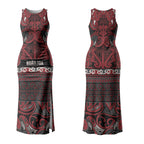 Aotearoa Iwi Ngati Toa Couples Matching Tank Maxi Dress and Long Sleeve Button Shirt Maori Wharenui House Tribal Pattern
