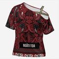 Aotearoa Iwi Ngati Toa Cross Shoulder Shirt Maori Wharenui House Tribal Pattern
