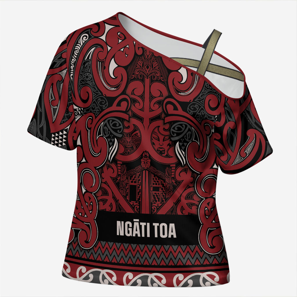 Aotearoa Iwi Ngati Toa Cross Shoulder Shirt Maori Wharenui House Tribal Pattern
