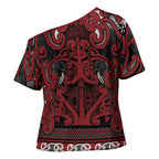 Aotearoa Iwi Ngati Toa Cross Shoulder Shirt Maori Wharenui House Tribal Pattern