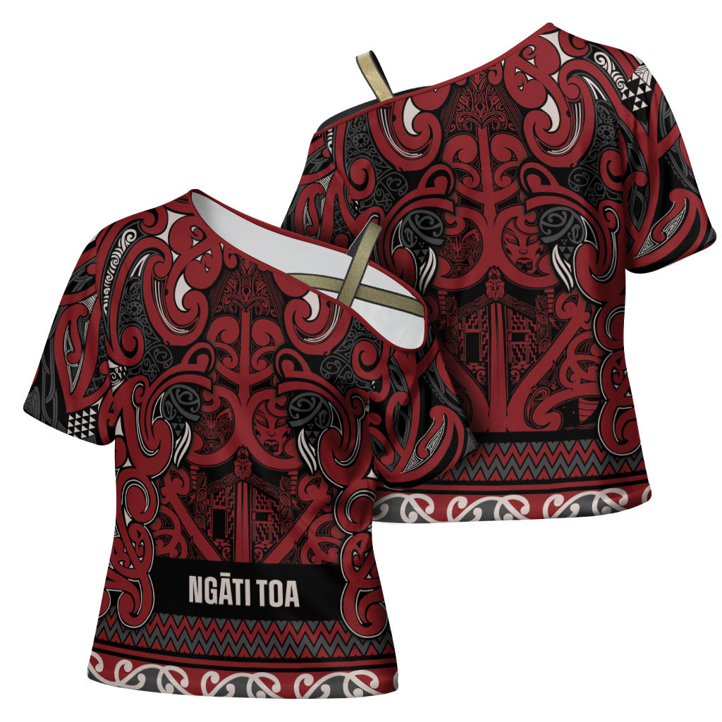 Aotearoa Iwi Ngati Toa Cross Shoulder Shirt Maori Wharenui House Tribal Pattern