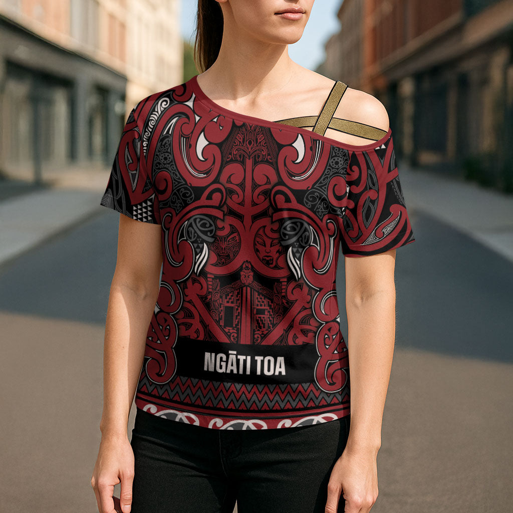 Aotearoa Iwi Ngati Toa Cross Shoulder Shirt Maori Wharenui House Tribal Pattern