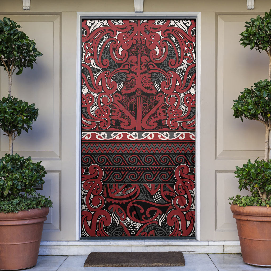 Aotearoa Iwi Ngati Toa Door Cover Maori Wharenui House Tribal Pattern