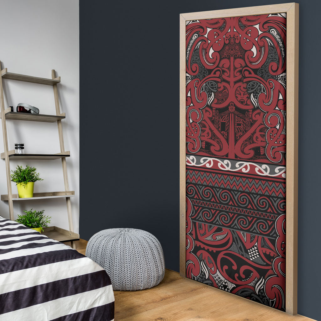 Aotearoa Iwi Ngati Toa Door Cover Maori Wharenui House Tribal Pattern