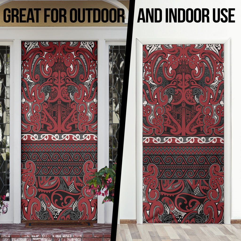 Aotearoa Iwi Ngati Toa Door Cover Maori Wharenui House Tribal Pattern