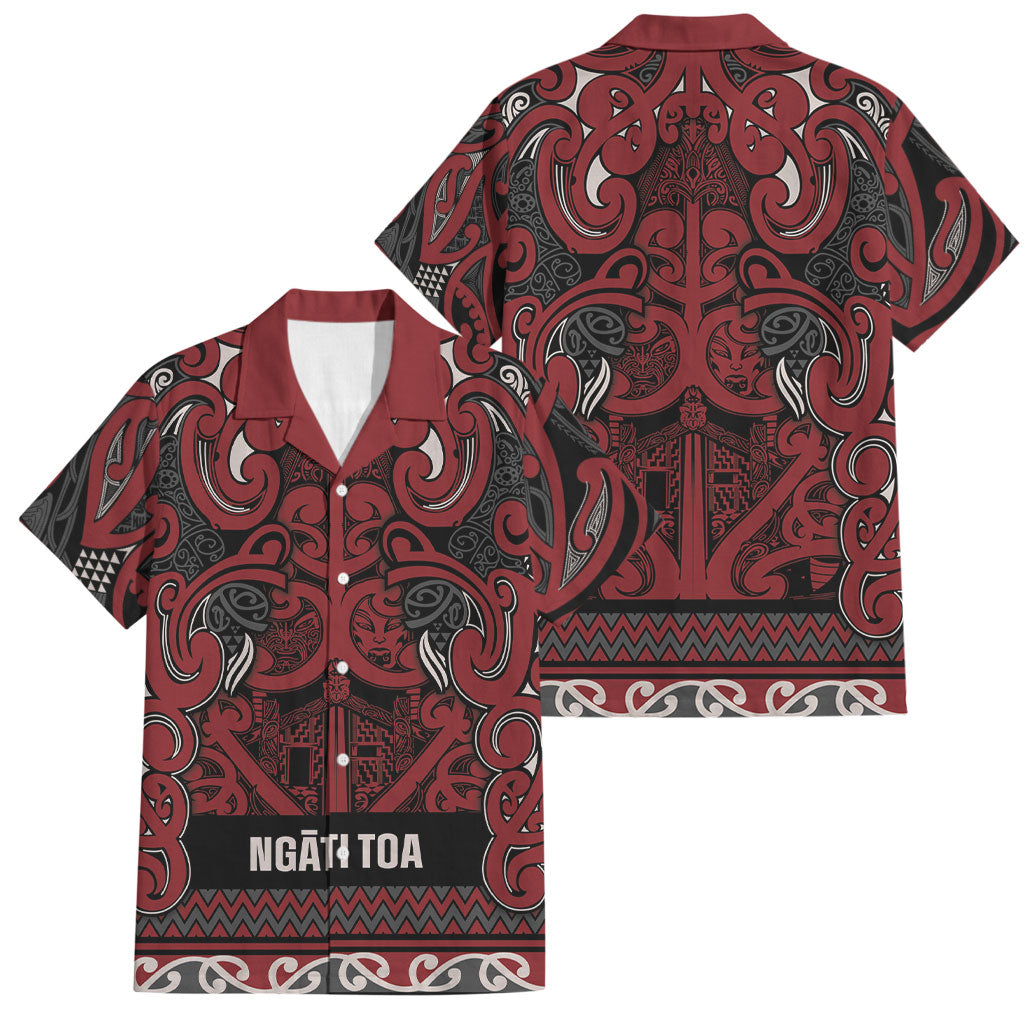 Aotearoa Iwi Ngati Toa Family Matching Long Sleeve Bodycon Dress and Hawaiian Shirt Maori Wharenui House Tribal Pattern