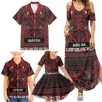 Aotearoa Iwi Ngati Toa Family Matching Summer Maxi Dress and Hawaiian Shirt Maori Wharenui House Tribal Pattern