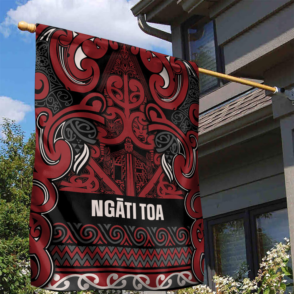 Aotearoa Iwi Ngati Toa Garden Flag Maori Wharenui House Tribal Pattern