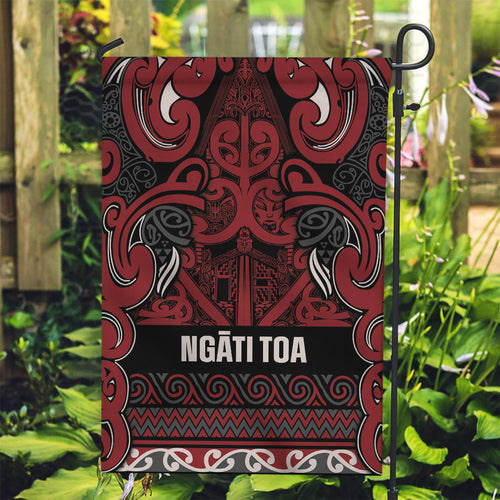 Aotearoa Iwi Ngati Toa Garden Flag Maori Wharenui House Tribal Pattern