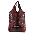 Aotearoa Iwi Ngati Toa Grocery Bag Maori Wharenui House Tribal Pattern