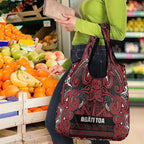 Aotearoa Iwi Ngati Toa Grocery Bag Maori Wharenui House Tribal Pattern