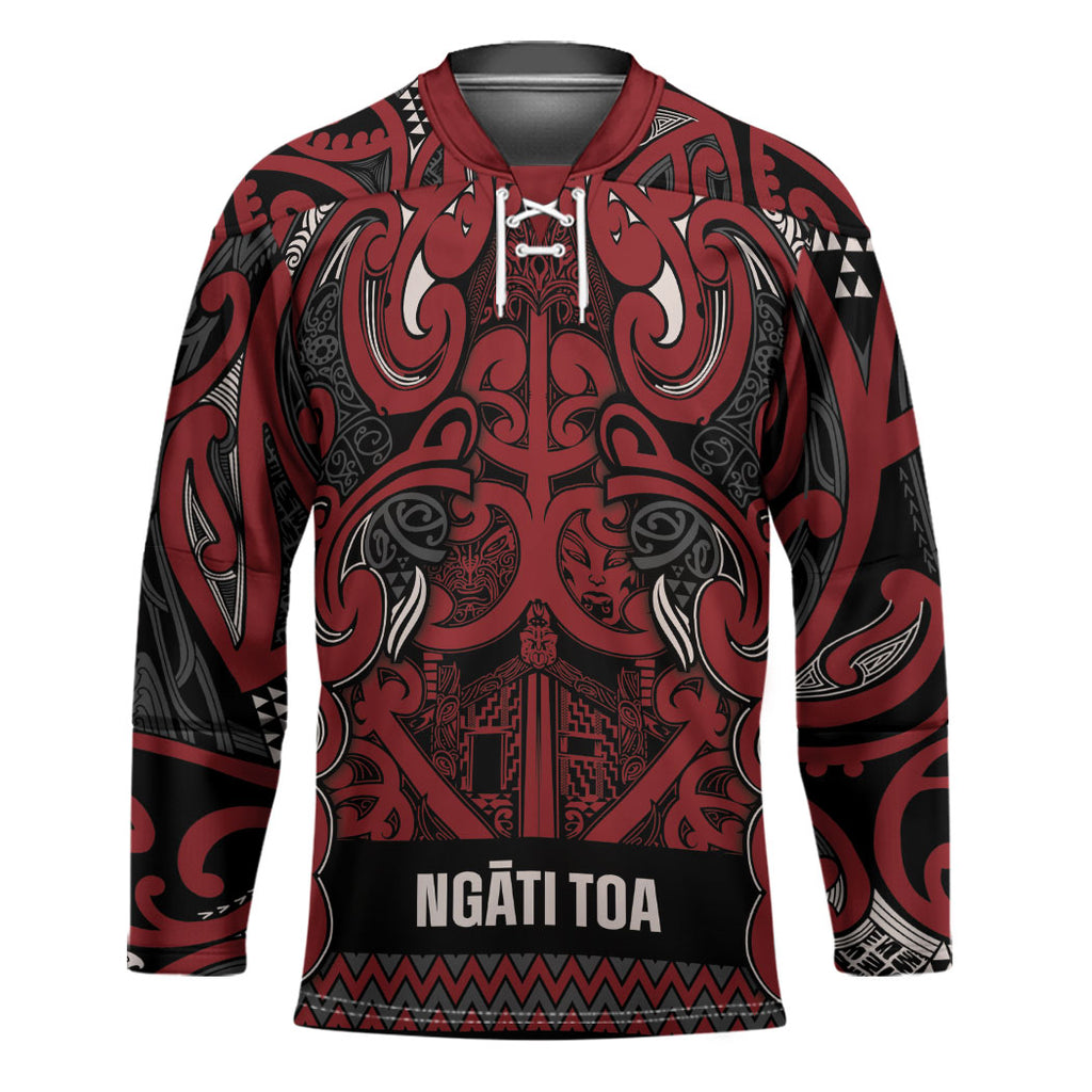 Aotearoa Iwi Ngati Toa Hockey Jersey Maori Wharenui House Tribal Pattern