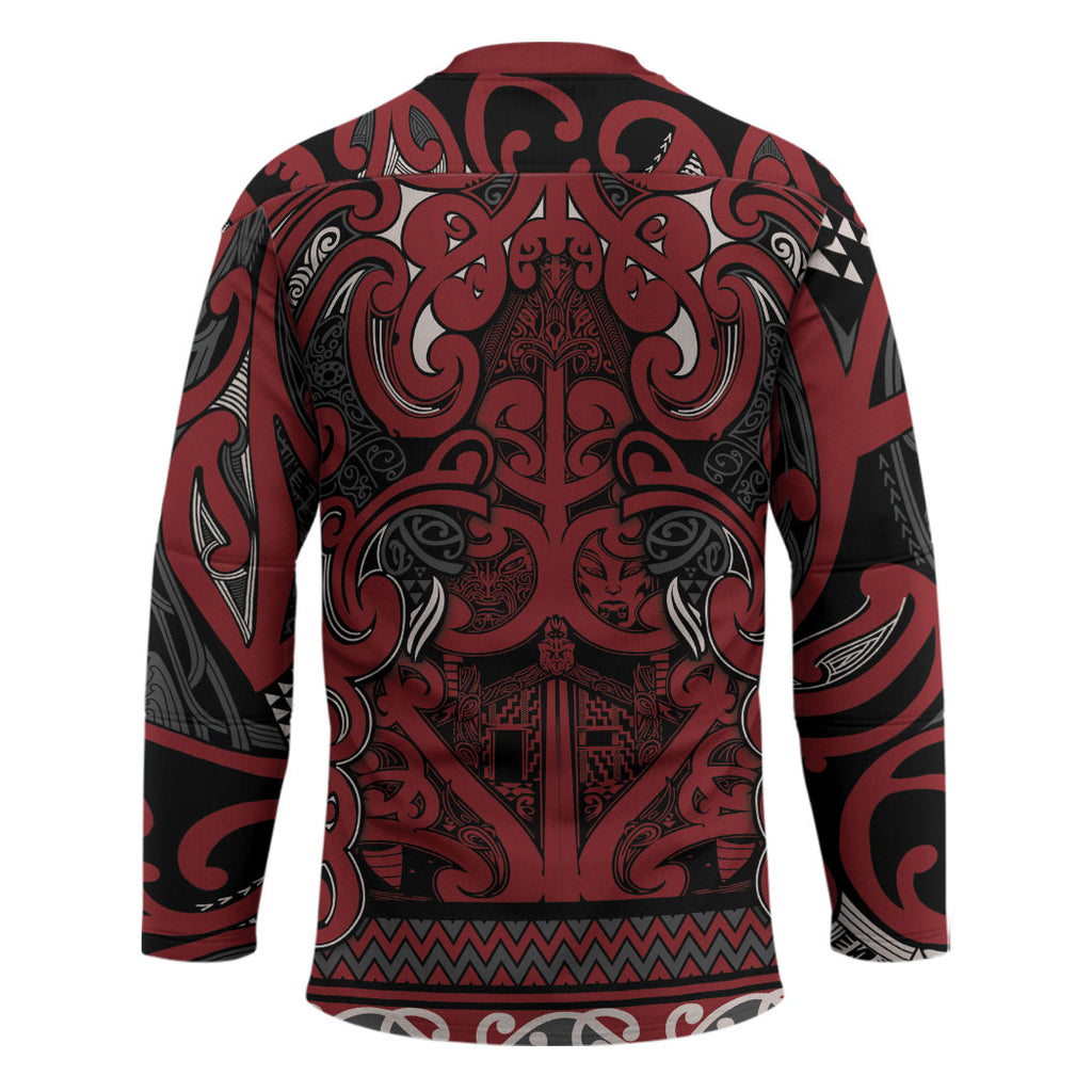 Aotearoa Iwi Ngati Toa Hockey Jersey Maori Wharenui House Tribal Pattern
