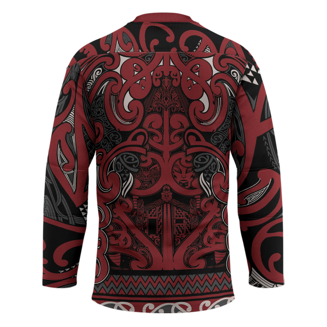 Aotearoa Iwi Ngati Toa Hockey Jersey Maori Wharenui House Tribal Pattern