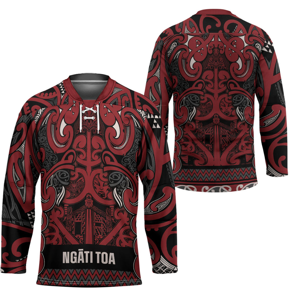 Aotearoa Iwi Ngati Toa Hockey Jersey Maori Wharenui House Tribal Pattern