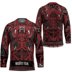 Aotearoa Iwi Ngati Toa Hockey Jersey Maori Wharenui House Tribal Pattern