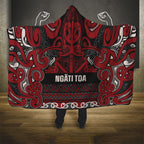 Aotearoa Iwi Ngati Toa Hooded Blanket Maori Wharenui House Tribal Pattern