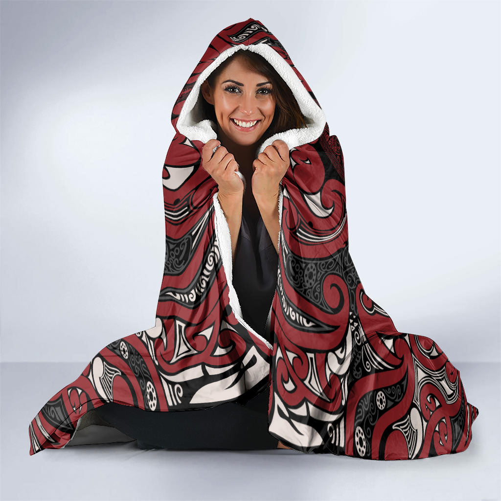 Aotearoa Iwi Ngati Toa Hooded Blanket Maori Wharenui House Tribal Pattern