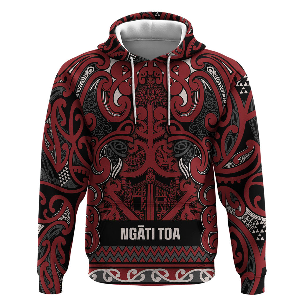 Aotearoa Iwi Ngati Toa Hoodie Maori Wharenui House Tribal Pattern
