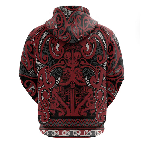 Aotearoa Iwi Ngati Toa Hoodie Maori Wharenui House Tribal Pattern