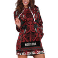 Aotearoa Iwi Ngati Toa Hoodie Dress Maori Wharenui House Tribal Pattern
