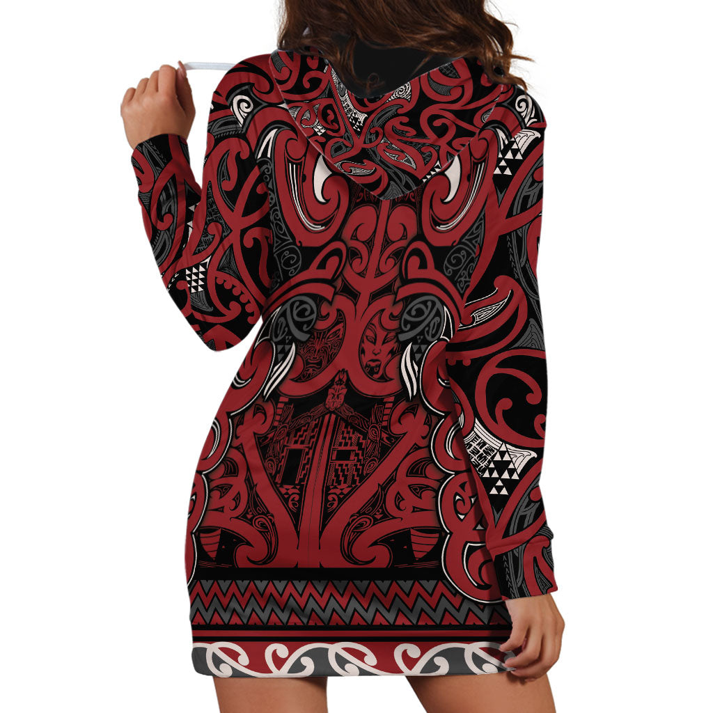 Aotearoa Iwi Ngati Toa Hoodie Dress Maori Wharenui House Tribal Pattern