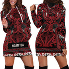 Aotearoa Iwi Ngati Toa Hoodie Dress Maori Wharenui House Tribal Pattern