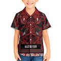Aotearoa Iwi Ngati Toa Kid Hawaiian Shirt Maori Wharenui House Tribal Pattern
