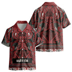 Aotearoa Iwi Ngati Toa Kid Hawaiian Shirt Maori Wharenui House Tribal Pattern
