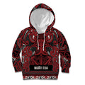 Aotearoa Iwi Ngati Toa Kid Hoodie Maori Wharenui House Tribal Pattern