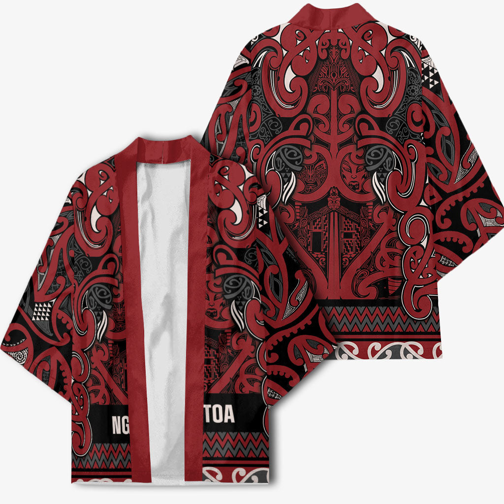 Aotearoa Iwi Ngati Toa Kimono Maori Wharenui House Tribal Pattern