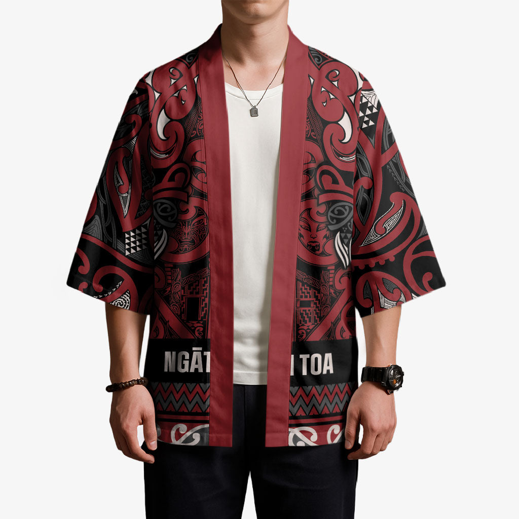 Aotearoa Iwi Ngati Toa Kimono Maori Wharenui House Tribal Pattern