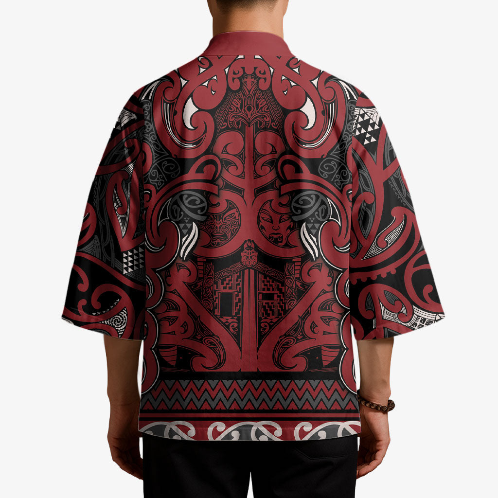 Aotearoa Iwi Ngati Toa Kimono Maori Wharenui House Tribal Pattern