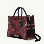 Aotearoa Iwi Ngati Toa Leather Bag Maori Wharenui House Tribal Pattern