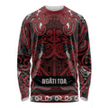 Aotearoa Iwi Ngati Toa Long Sleeve Shirt Maori Wharenui House Tribal Pattern