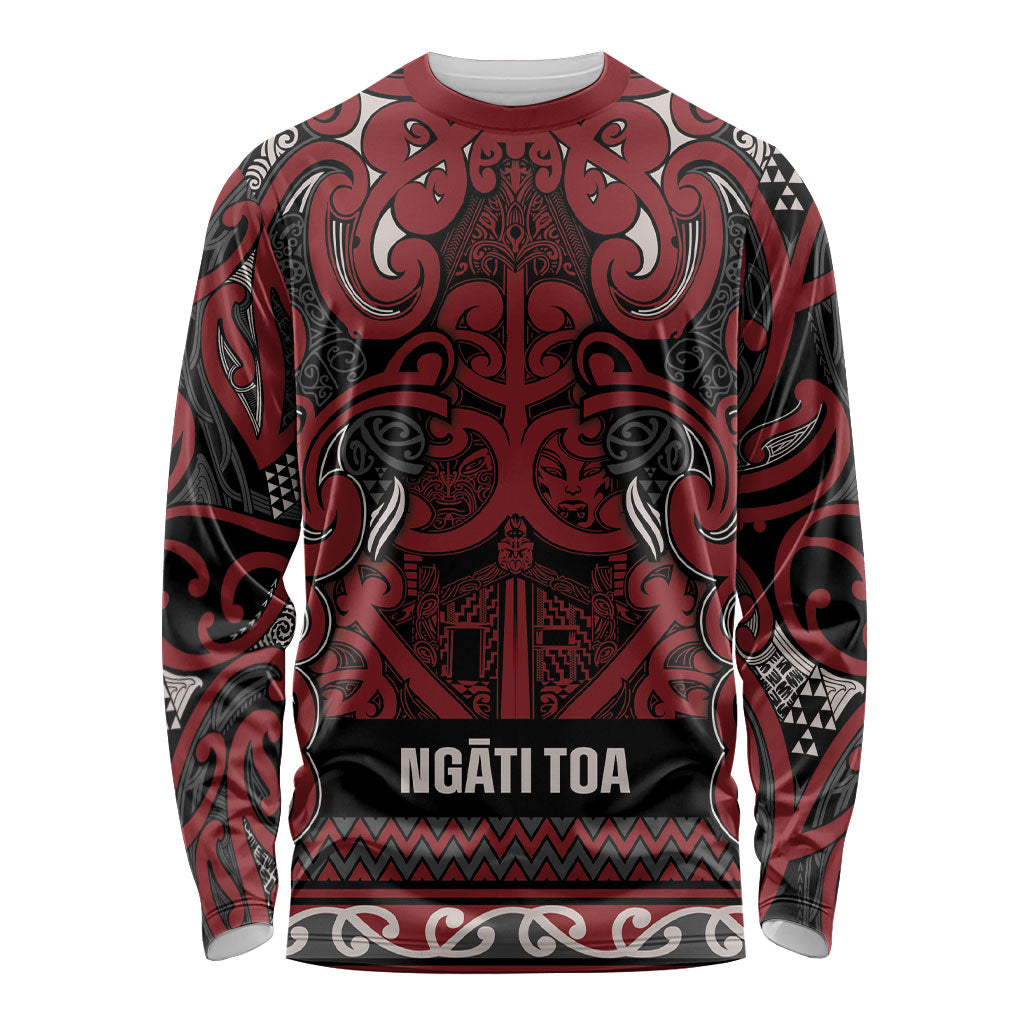 Aotearoa Iwi Ngati Toa Long Sleeve Shirt Maori Wharenui House Tribal Pattern