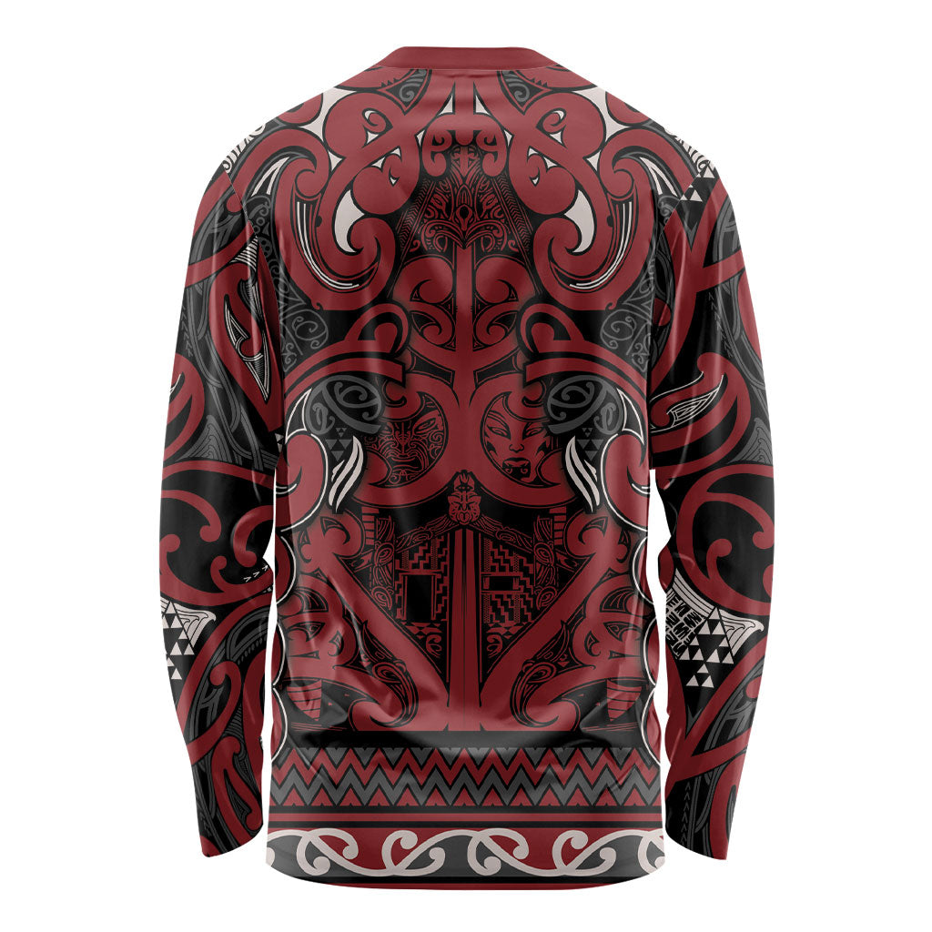Aotearoa Iwi Ngati Toa Long Sleeve Shirt Maori Wharenui House Tribal Pattern