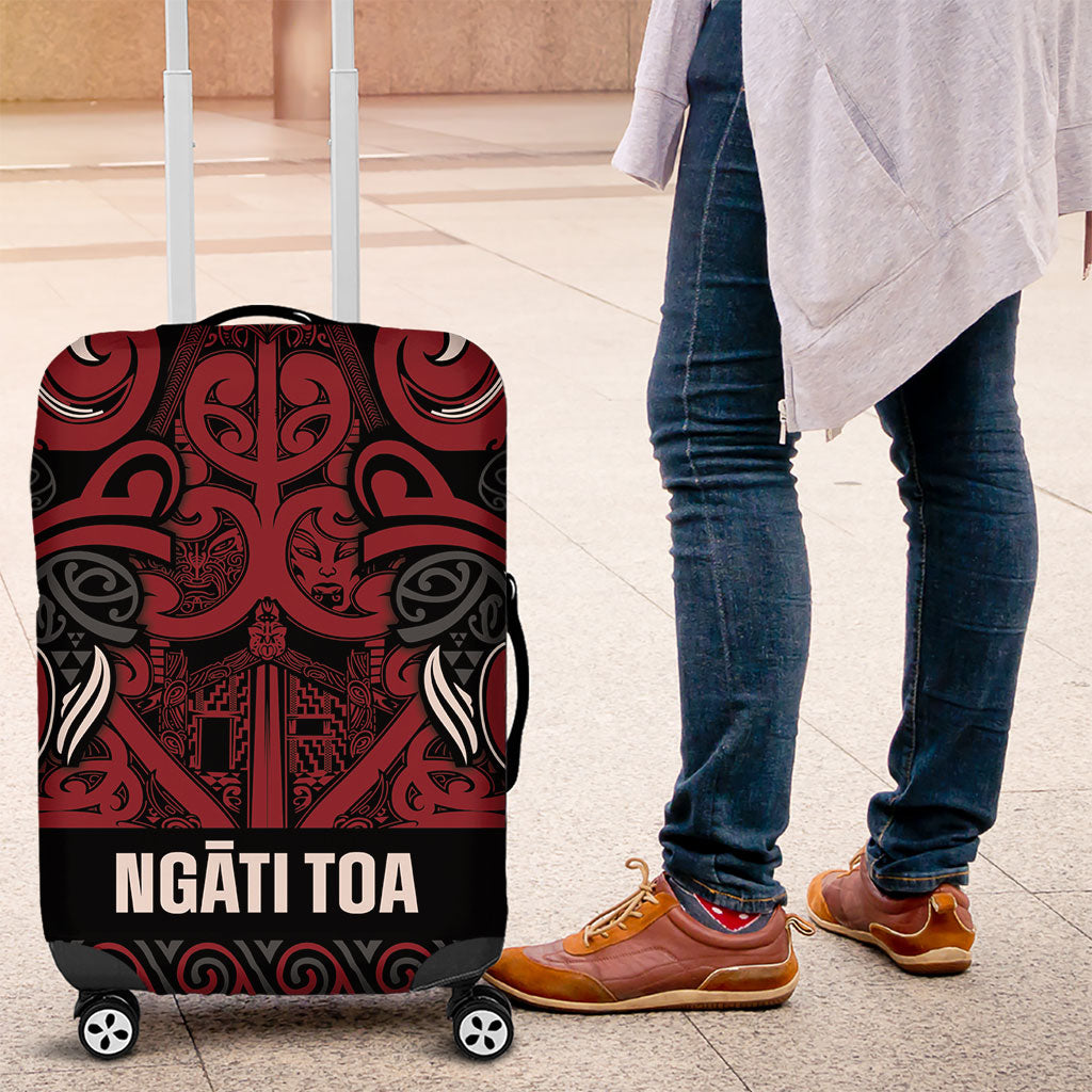 Aotearoa Iwi Ngati Toa Luggage Cover Maori Wharenui House Tribal Pattern