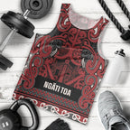 Aotearoa Iwi Ngati Toa Men Tank Top Maori Wharenui House Tribal Pattern