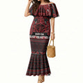 Aotearoa Iwi Ngati Toa Mermaid Dress Maori Wharenui House Tribal Pattern