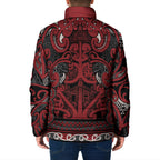 Aotearoa Iwi Ngati Toa Padded Jacket Maori Wharenui House Tribal Pattern