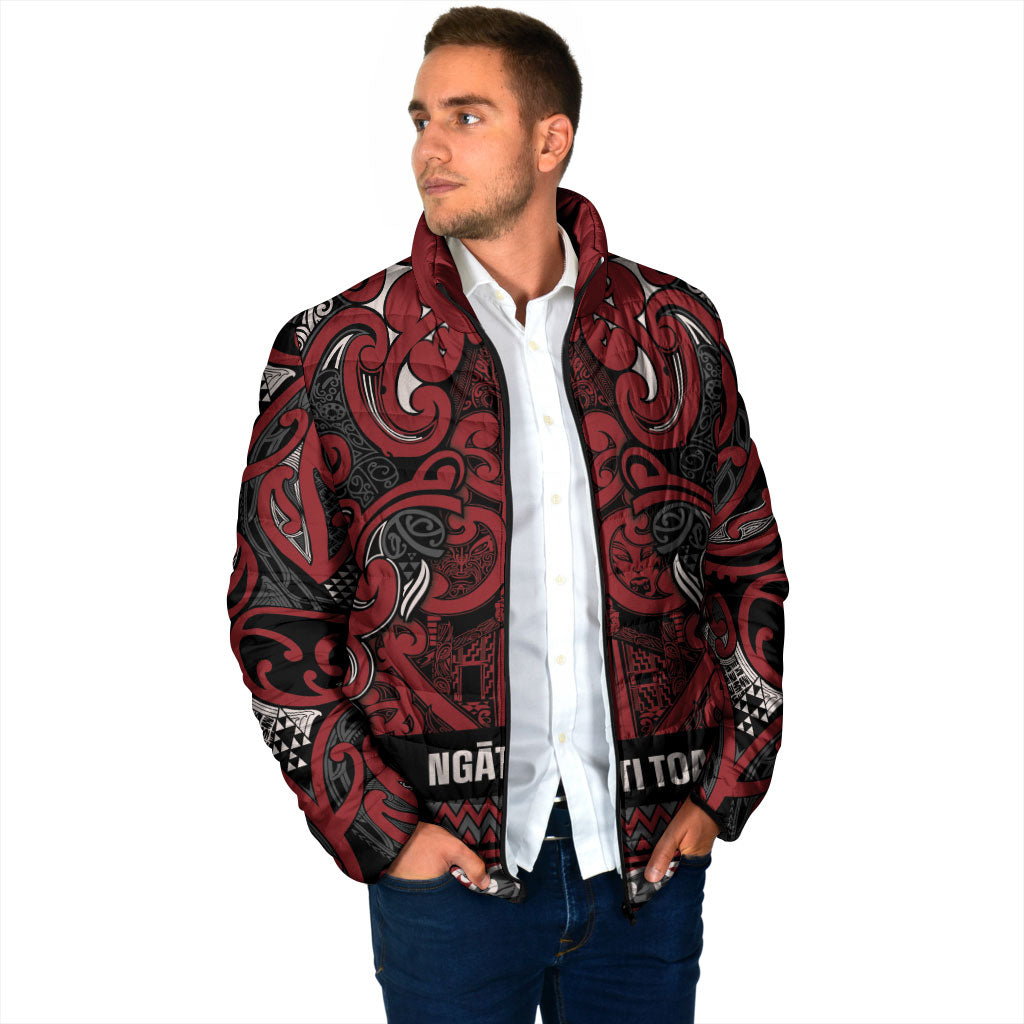 Aotearoa Iwi Ngati Toa Padded Jacket Maori Wharenui House Tribal Pattern