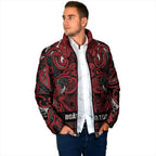 Aotearoa Iwi Ngati Toa Padded Jacket Maori Wharenui House Tribal Pattern