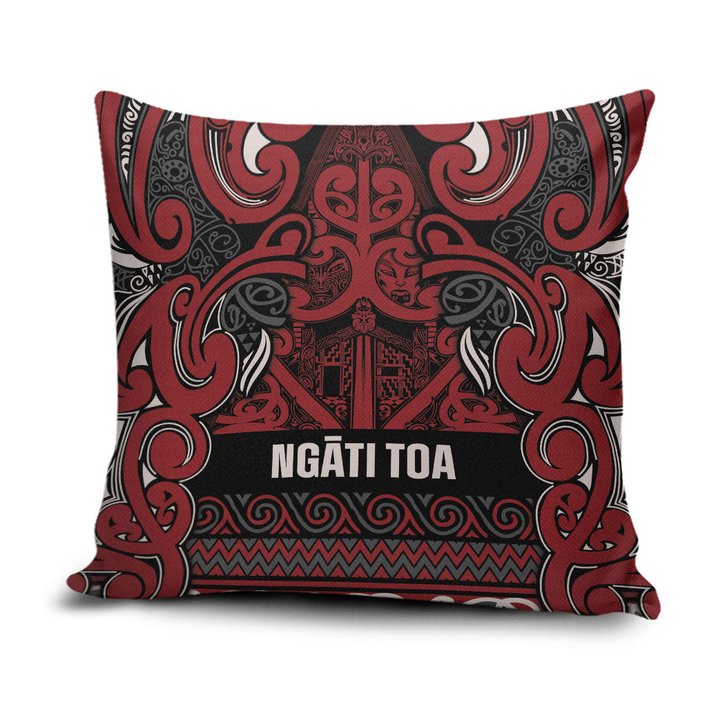 Aotearoa Iwi Ngati Toa Pillow Cover Maori Wharenui House Tribal Pattern