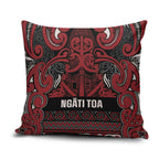 Aotearoa Iwi Ngati Toa Pillow Cover Maori Wharenui House Tribal Pattern