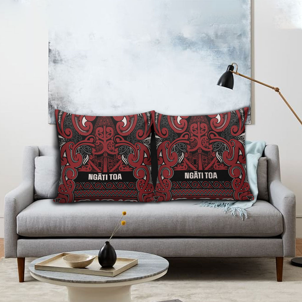 Aotearoa Iwi Ngati Toa Pillow Cover Maori Wharenui House Tribal Pattern