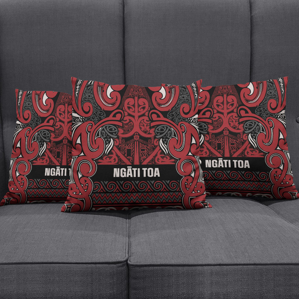 Aotearoa Iwi Ngati Toa Pillow Cover Maori Wharenui House Tribal Pattern
