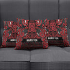 Aotearoa Iwi Ngati Toa Pillow Cover Maori Wharenui House Tribal Pattern
