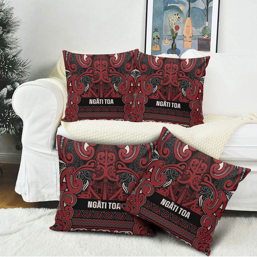 Aotearoa Iwi Ngati Toa Pillow Cover Maori Wharenui House Tribal Pattern
