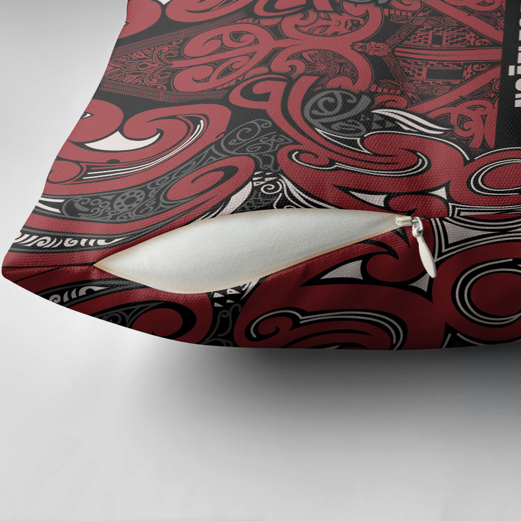 Aotearoa Iwi Ngati Toa Pillow Cover Maori Wharenui House Tribal Pattern